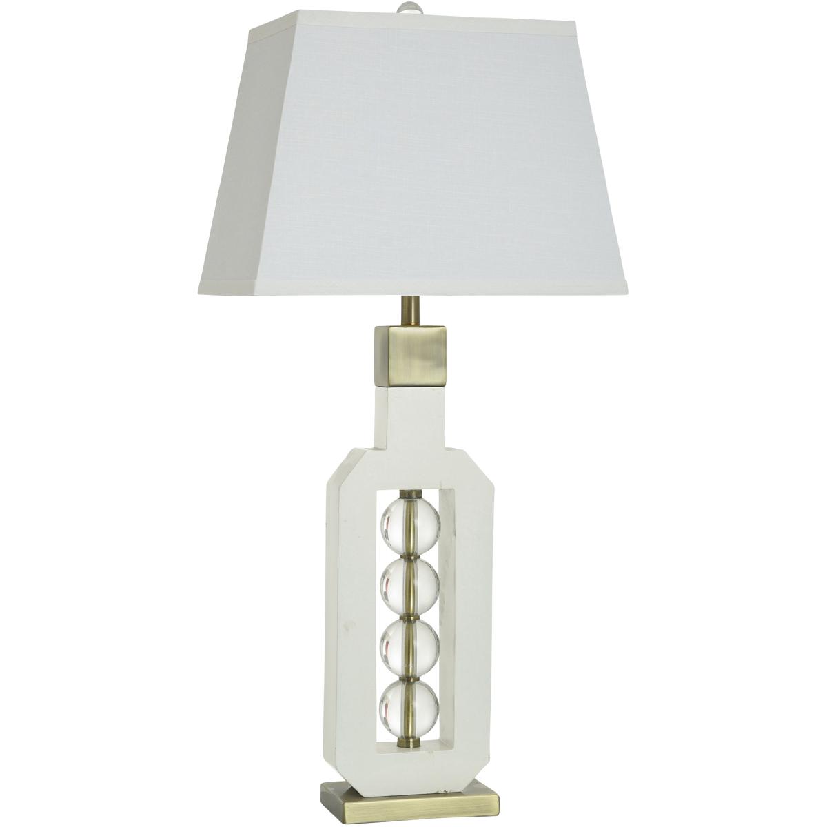 StyleCraft Home Collection NWL333273DS Cameron 39.5 inch 100.00 watt White and Gold and Clear Table Lamp Portable Light