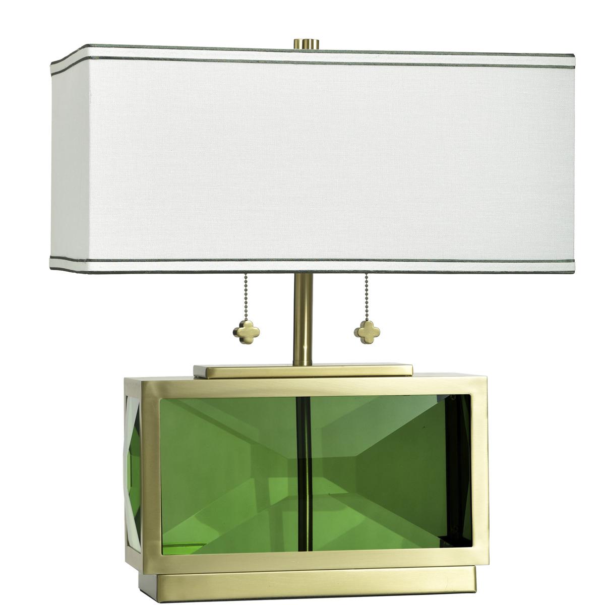 StyleCraft Home Collection TDL212302DS Celeste 21 inch 60 watt Polished Brass and Green Table Lamp Portable Light