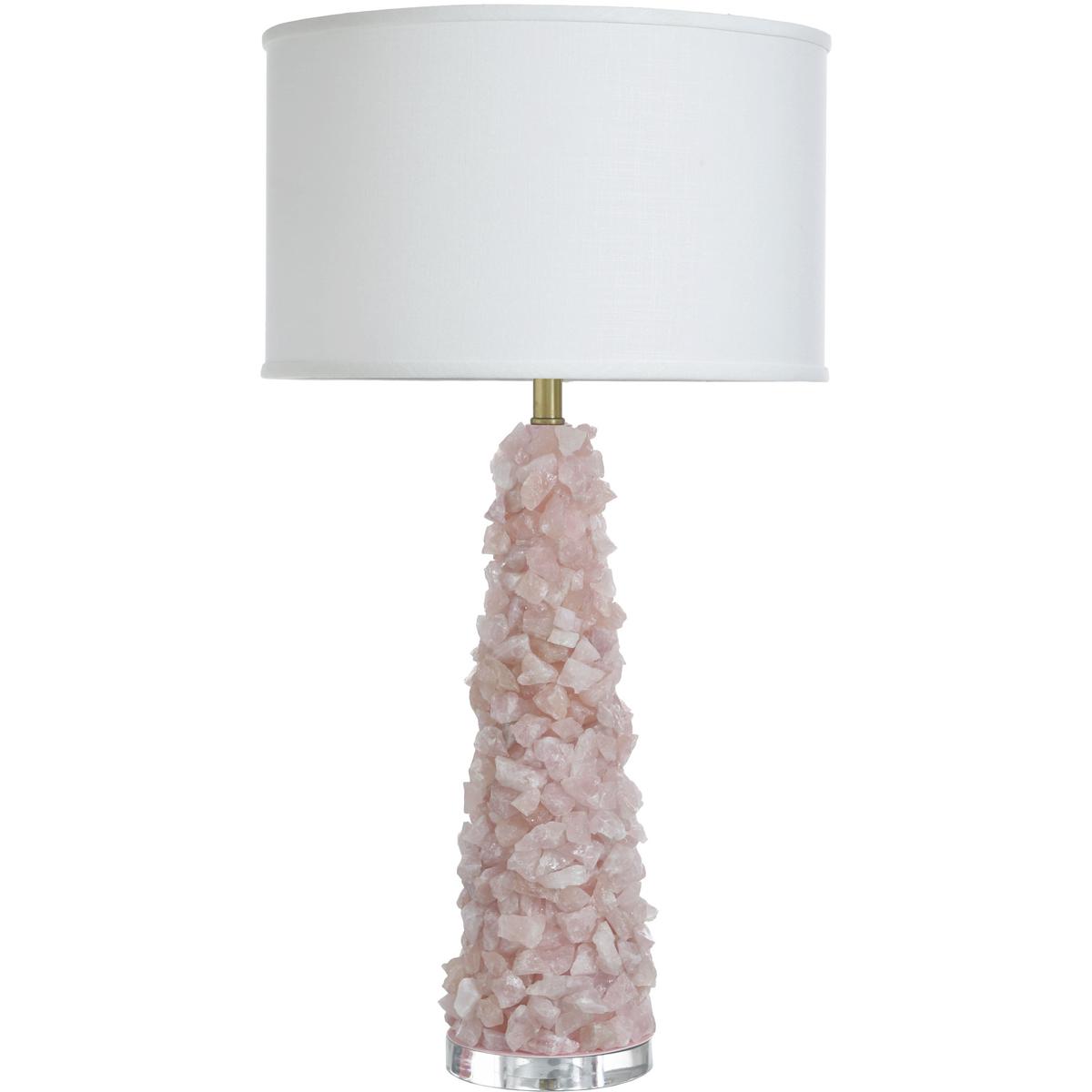 StyleCraft Home Collection TDL334402DS Belinda 34 inch 150 watt Rose Quartz Table Lamp Portable Light