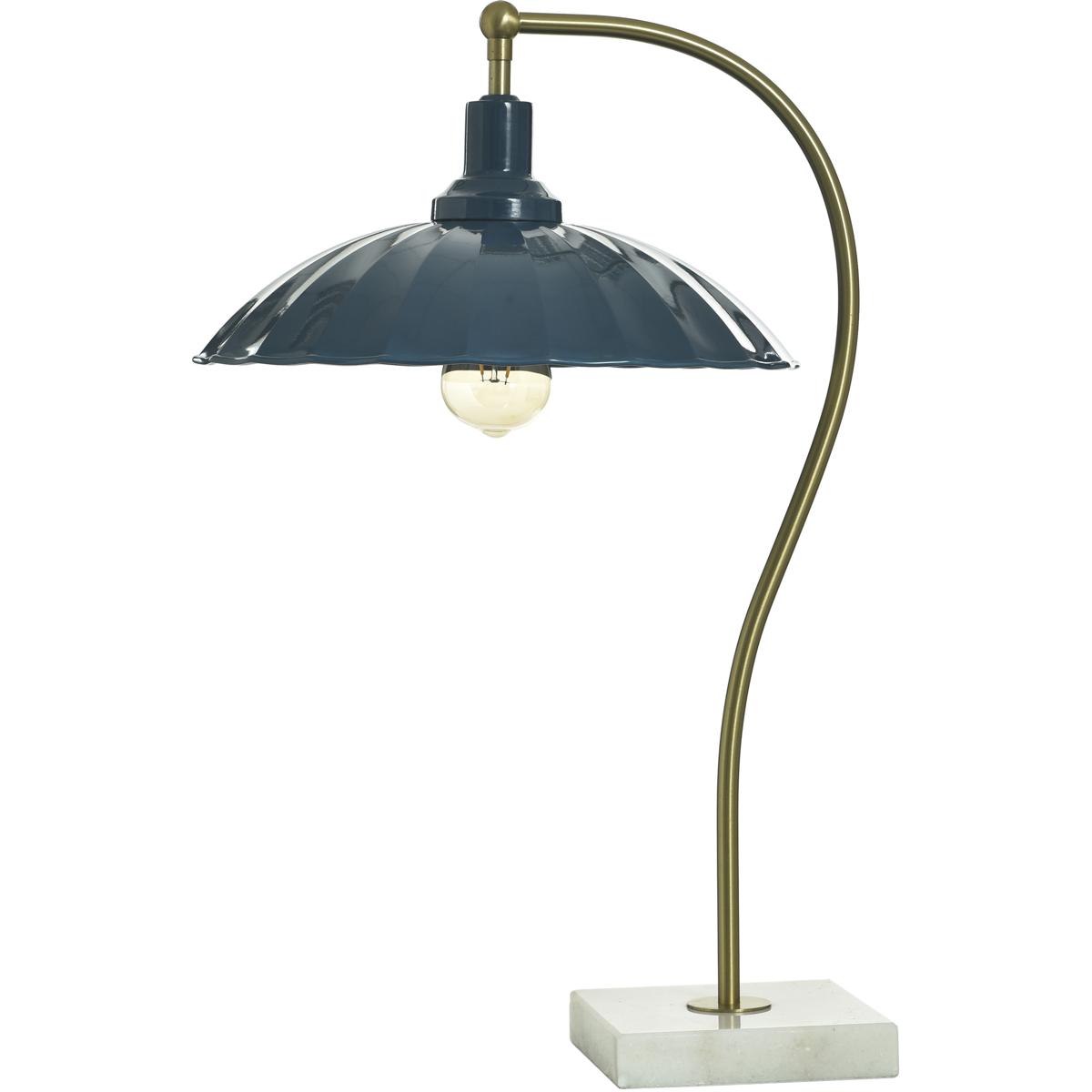 StyleCraft Home Collection TDL334980DS Penelope 24 inch 60 watt Polished Brass and White Marble Table Lamp Portable Light