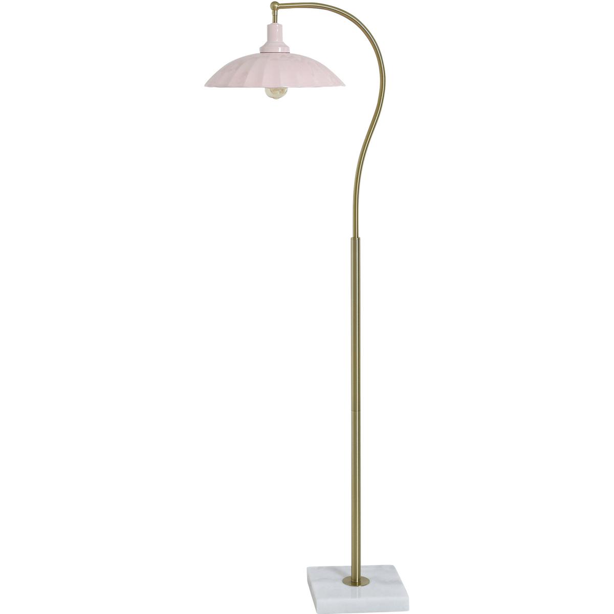 StyleCraft Home Collection TDL74699DS Penelope 61 inch 60 watt White Marble and Polished Brass Floor Lamp Portable Light