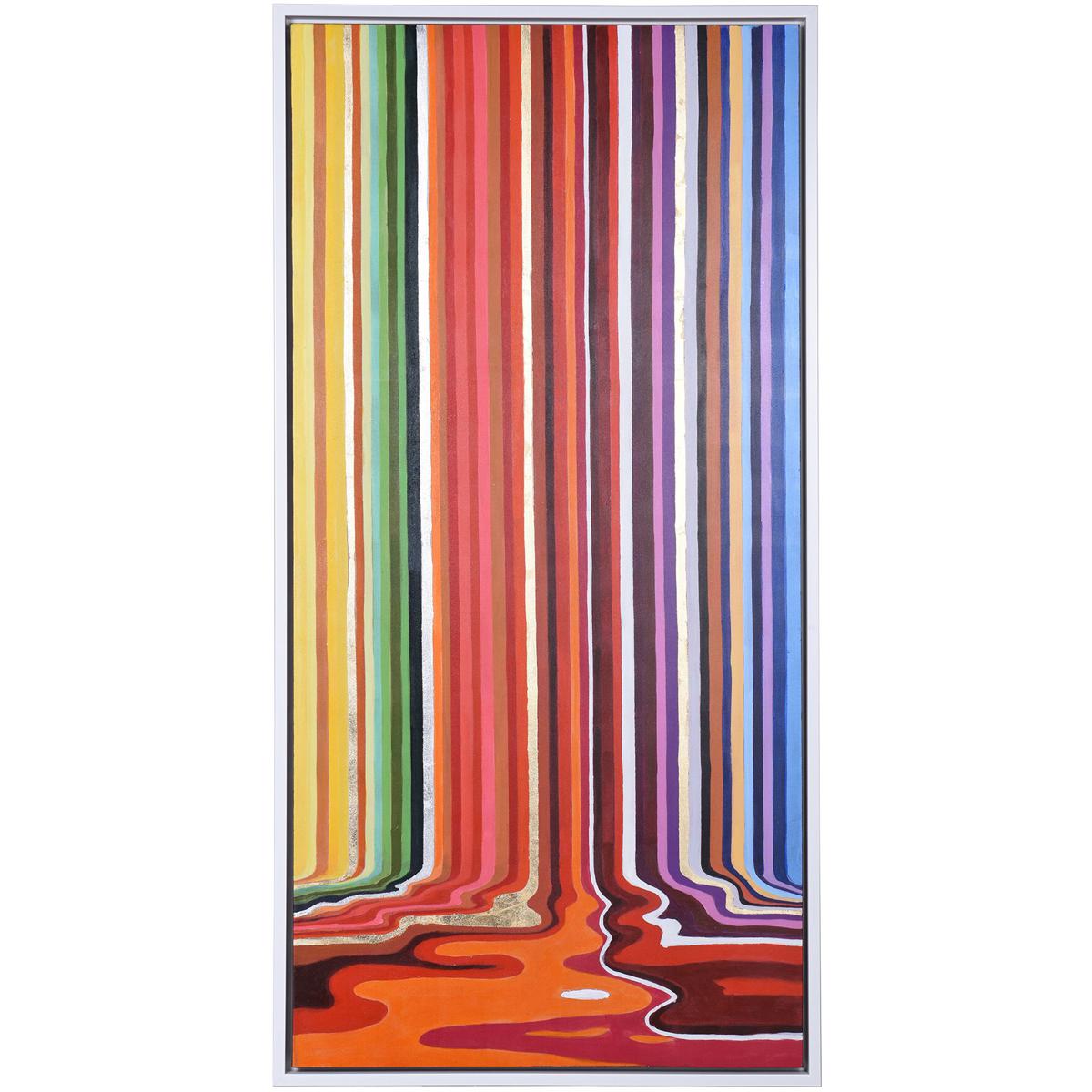 StyleCraft Home Collection WI34054DS All the Crayons Are Melting Orange and Red and Yellow and and Rainbow Multi-color and Oil Painted Wall Art