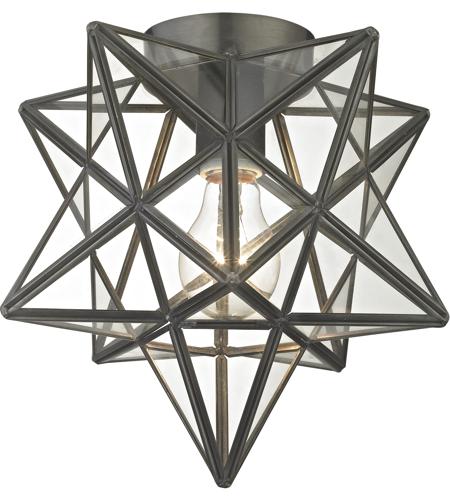 Sterling 1145 005 Moravian Star 1 Light 11 Inch Bronze Clear Flush