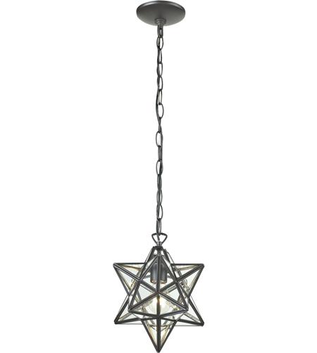 Sterling 145 002 Star 1 Light 11 Inch Clear Oiled Bronze Mini Pendant Ceiling Light In Large