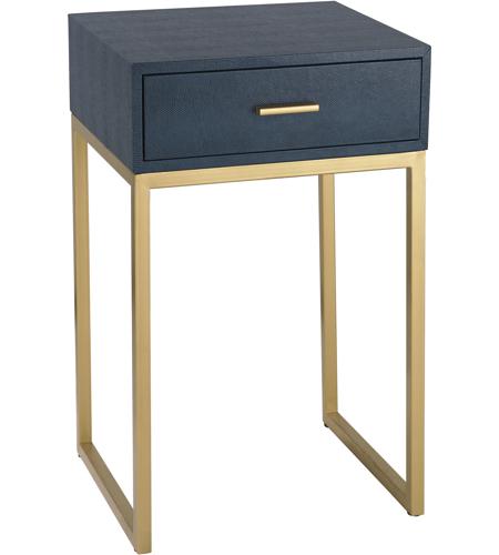 Sterling 180-011 Shagreen 24 X 16 inch Navy with Gold Accent Table photo