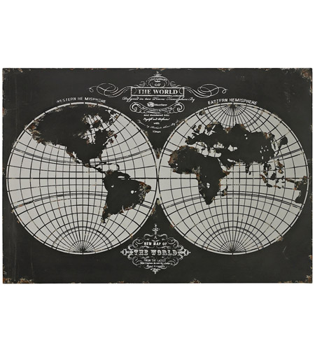 Sterling 51-10118 World Map Distressed Back Metal Wall Art photo