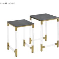 Sterling 1218-1013/S2 Consulate 16 inch Clear with Gray and Brass Accent Table, Set of 2 alternative photo thumbnail