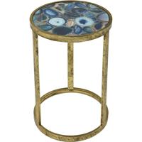 Sterling 3138-291 Krete 12 inch Blue Agate with Antique Gold and Gold Accent Table photo thumbnail