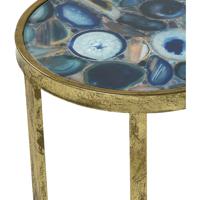 Sterling 3138-291 Krete 12 inch Blue Agate with Antique Gold and Gold Accent Table alternative photo thumbnail