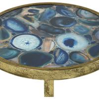 Sterling 3138-291 Krete 12 inch Blue Agate with Antique Gold and Gold Accent Table alternative photo thumbnail