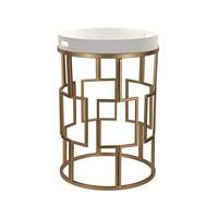 Sterling 351-10183 White And Gold 27 X 17 inch Gloss White & Gold Side Table photo thumbnail