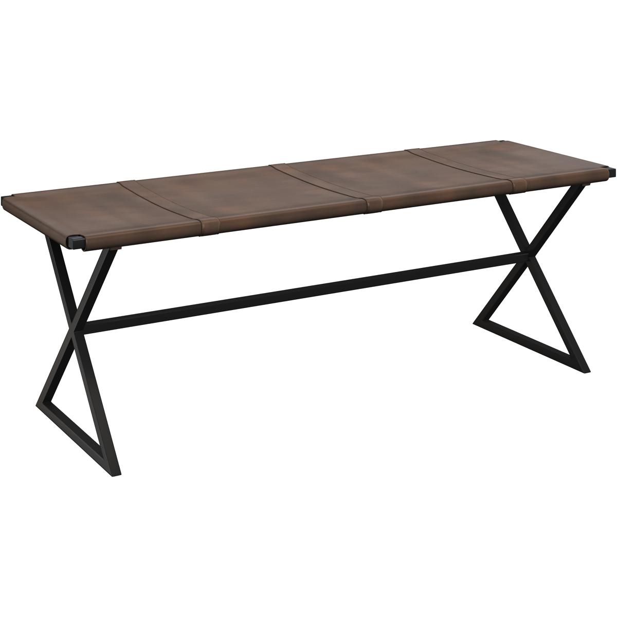 SUNPAN 106358 Elon Vintage Cognac Leather Bench
