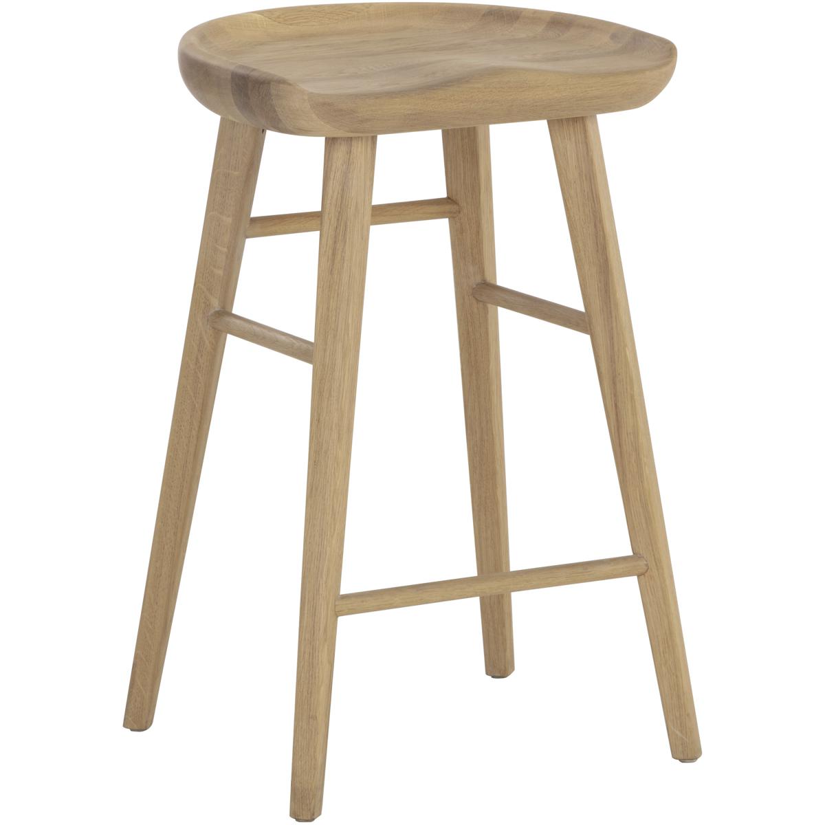 Dominic Light Oak Counter Stool, 26.5 in.