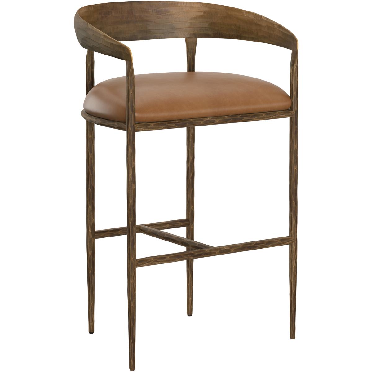 SUNPAN 111798 Zanatta 38.75 inch Tan Leather Barstool