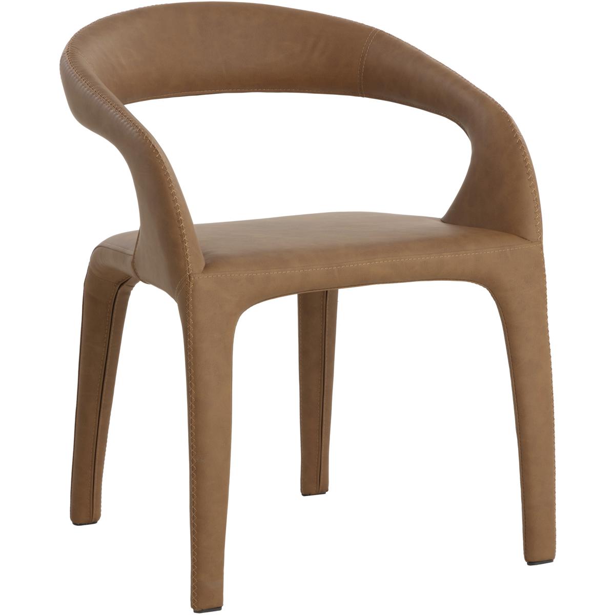 Atika Cognac Leather Dining Armchair