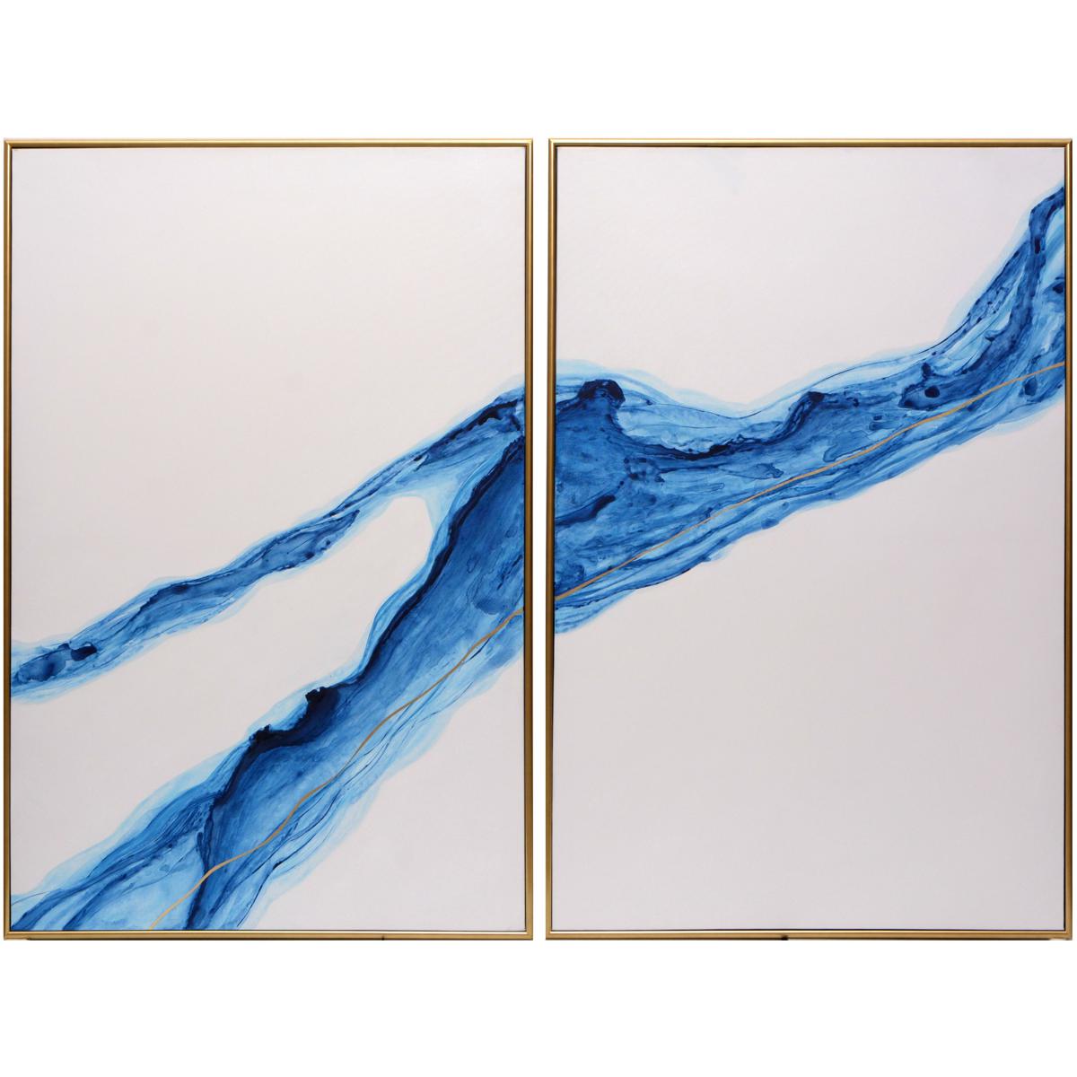 SUNPAN A0211 Fluidity 60 X 40 inch Hand Painted Art, Set Of 2