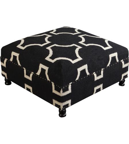 Surya FL1003-323216 Signature 16 inch Black and Beige Ottoman, Square, Wood Base, Hand Woven photo