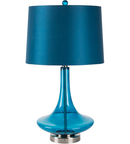 Surya ZOLP-001 Zoey 26 inch 100 watt Transparent Blue Table Lamp Portable Light  photo