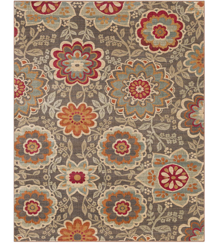Surya ABS3020-710910 Arabesque 118 X 94 inch Brown and Red Area Rug, Polypropylene photo
