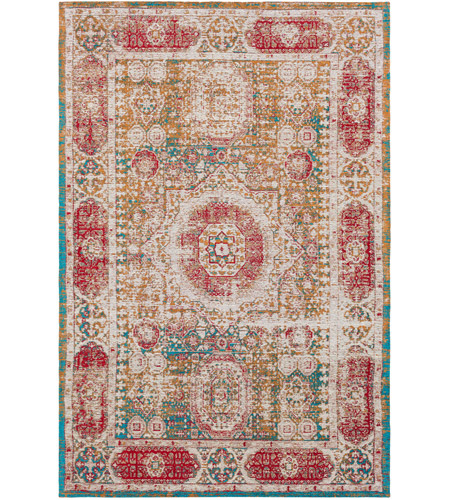 Surya AMS1011-576 Amsterdam 90 X 60 inch Mustard/Bright Blue/Bright Red/Beige Rugs, Polyester and Cotton photo