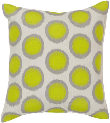 Surya AR091-2020 Ikat Dots 20 inch Lime, Cream, Charcoal Pillow Cover