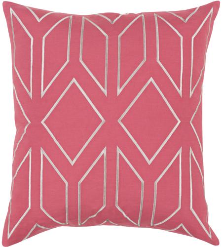 Surya BA032-1818 Skyline 18 inch Light Gray, Bright Pink Pillow Cover