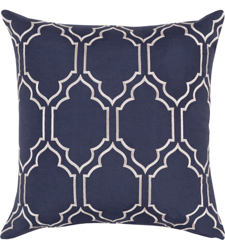 Surya BA047-2222 Skyline 22 X 22 inch Navy and Off-White Pillow Cover
