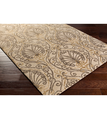 Surya CAN2013-23 Modern Classics 36 X 24 inch Neutral and Gray Area Rug, Wool can2013_corner.jpg