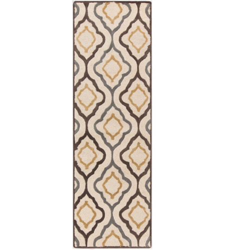 Surya CAN2024-268 Modern Classics 96 X 30 inch Neutral and Brown Runner, Wool