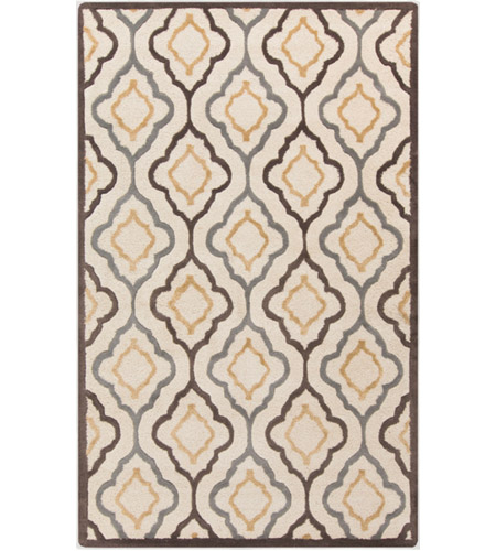 Surya CAN2024-913 Modern Classics 156 X 108 inch Neutral and Brown Area Rug, Wool