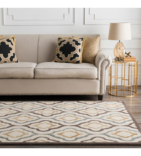Surya CAN2024-913 Modern Classics 156 X 108 inch Neutral and Brown Area Rug, Wool can2024-roomscene_201.jpg