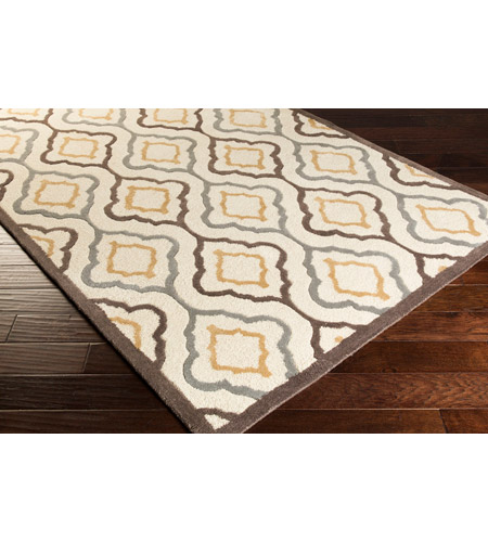 Surya CAN2024-913 Modern Classics 156 X 108 inch Neutral and Brown Area Rug, Wool can2024_corner.jpg