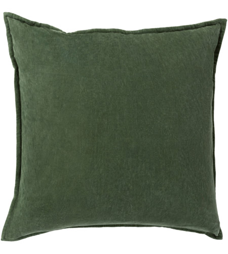 Surya CV008-2020 Cotton Velvet 20 X 20 inch Dark Green Pillow Cover, Square