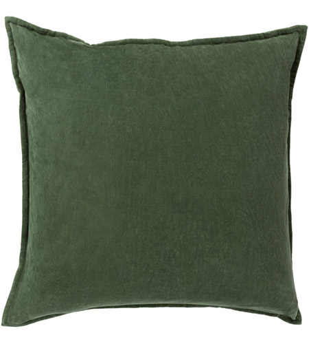 Surya CV008-2222D Cotton Velvet 22 X 22 inch Dark Green Pillow Kit, Square