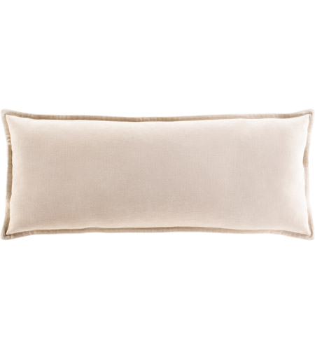Surya CV034-1230 Cotton Velvet 30 X 12 inch Beige Pillow Cover, Lumbar photo
