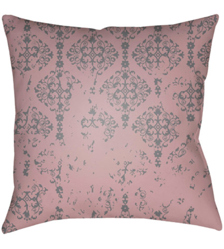 Surya DK009-2020 Moody Damask 20 X 20 inch Pink and Grey Outdoor Throw Pillow
