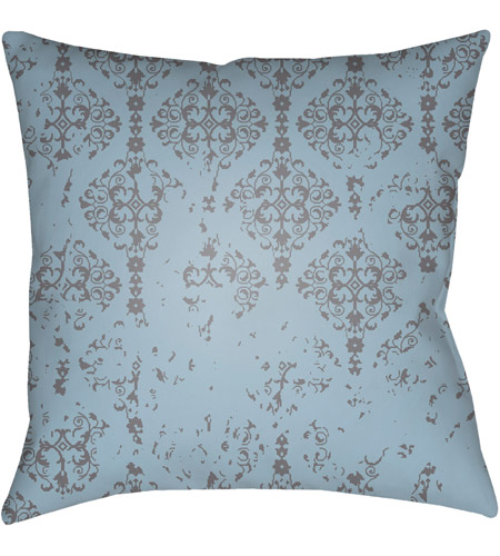 Surya DK010-2222 Moody Damask 22 X 22 inch Grey and Navy Outdoor Throw Pillow photo