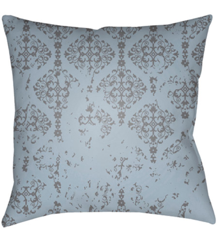 Surya DK010-2222 Moody Damask 22 X 22 inch Grey and Navy Outdoor Throw Pillow