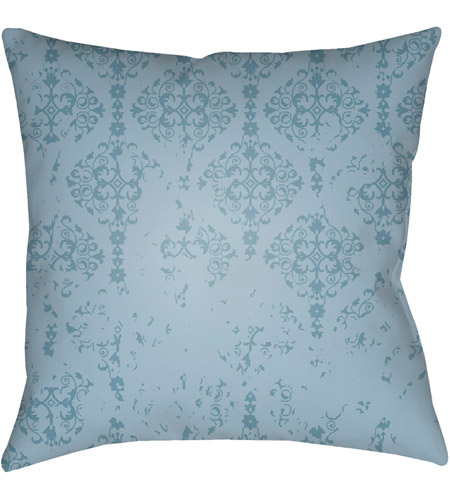 Surya DK014-1818 Moody Damask 18 X 18 inch Blue Outdoor Throw Pillow photo