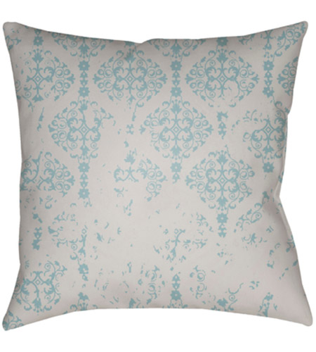 Surya DK016-2020 Moody Damask 20 X 20 inch Grey and Blue Outdoor Throw Pillow