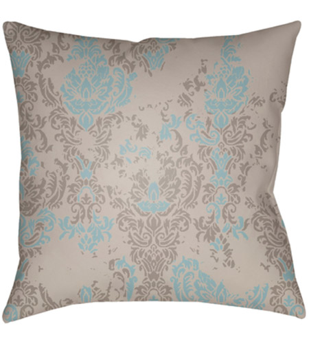 Surya DK018-1818 Moody Damask 18 X 18 inch Grey and Grey Outdoor Throw Pillow