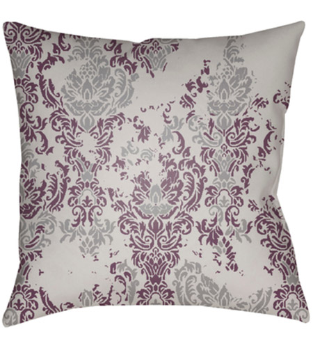 Surya DK019-2020 Moody Damask 20 X 20 inch Grey and Grey Outdoor Throw Pillow