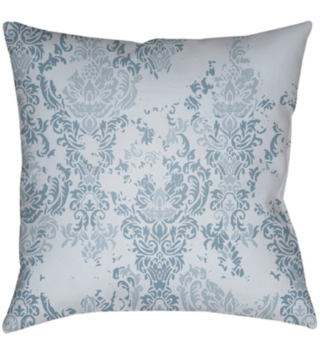 Surya DK025-2222 Moody Damask 22 X 22 inch Blue and Blue Outdoor Throw Pillow