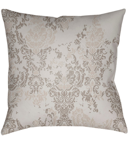 Surya DK026-1818 Moody Damask 18 X 18 inch Grey and Grey Outdoor Throw Pillow