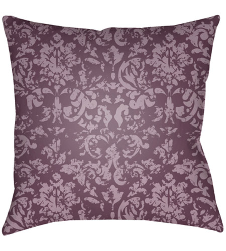 Surya DK028-2020 Moody Damask 20 X 20 inch Purple and Purple Outdoor Throw Pillow