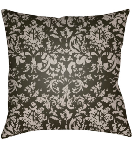 Surya DK032-2020 Moody Damask 20 X 20 inch Grey and Black Outdoor Throw Pillow
