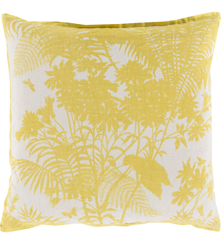 Surya FBS003-2020 Shadow Floral 20 inch Bright Yellow, Peach Pillow Cover