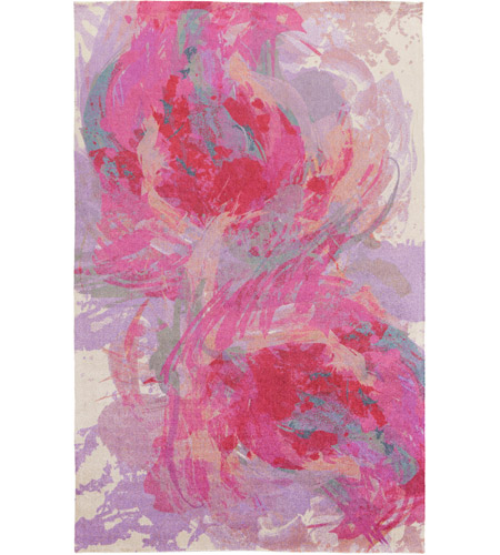 Surya FCT8002-576 Felicity 90 X 60 inch Bright Pink/Bright Purple/Sky Blue/Peach Rugs, Polyester