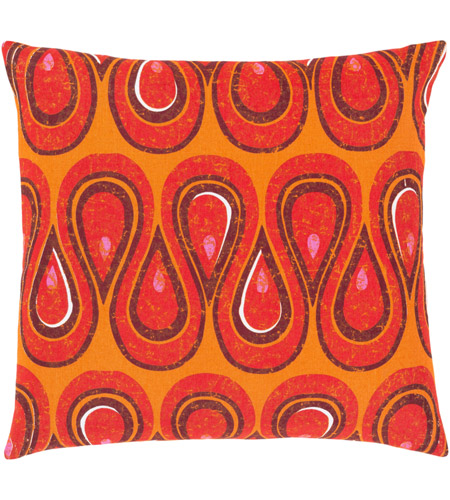 Surya GBT001-1818D Global Brights 18 X 18 inch Bright Orange/Bright Red/Bright Pink/Burgundy Pillow Kit, Square photo