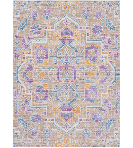 Surya GER2319-5376 Germili 90 X 63 inch Blue and Neutral Area Rug, Polyester photo